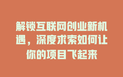 解锁互联网创业新机遇，深度求索如何让你的项目飞起来 - deepseek培训教程-deepseek培训教程